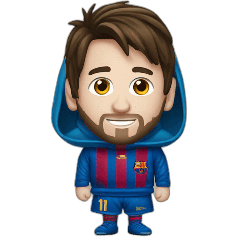 Messi avec un cagoule emoji