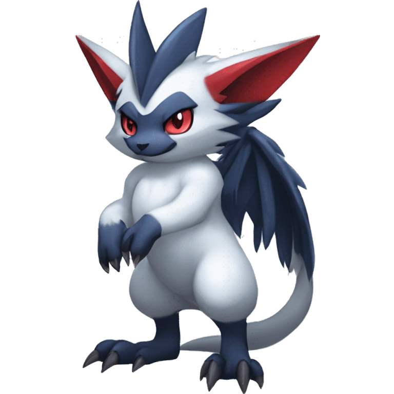 Cool Edgy Nargacuga-Absol-Zangoose-Sneasel-Quilava with a collar on, full body emoji