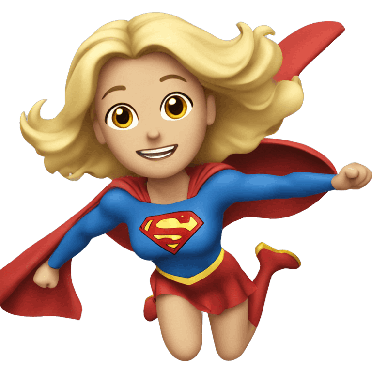 Supergirl flying, horizontal emoji