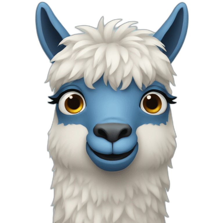 blue llama face emoji