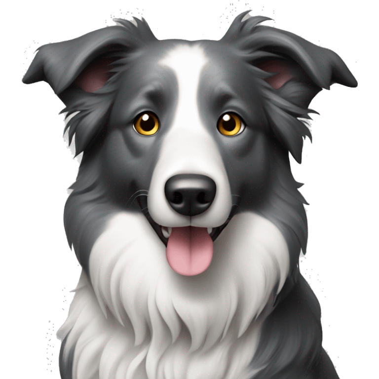 Dog border collie grey emoji