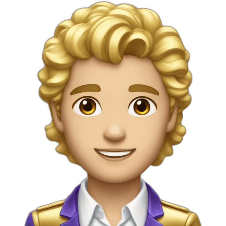 Posh-boy-with-golden-suit-and-blue-eyes-and-rainbow-unicorn-hair emoji