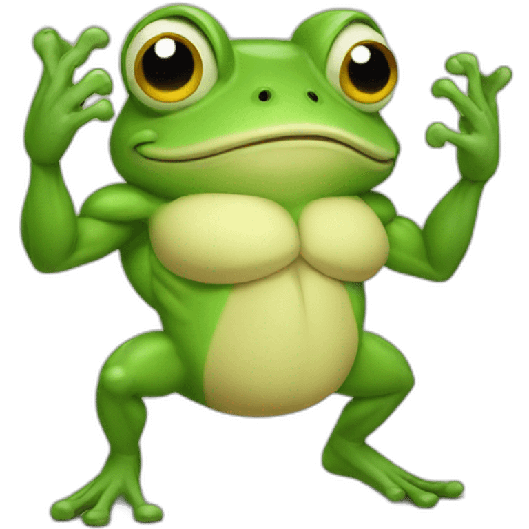 Muscular frog emoji