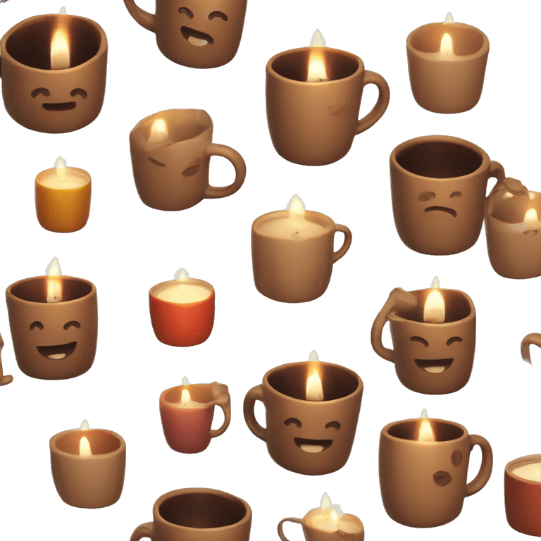 Fragrance candle ceramic cup with woody color.  (design texture feeling) emoji