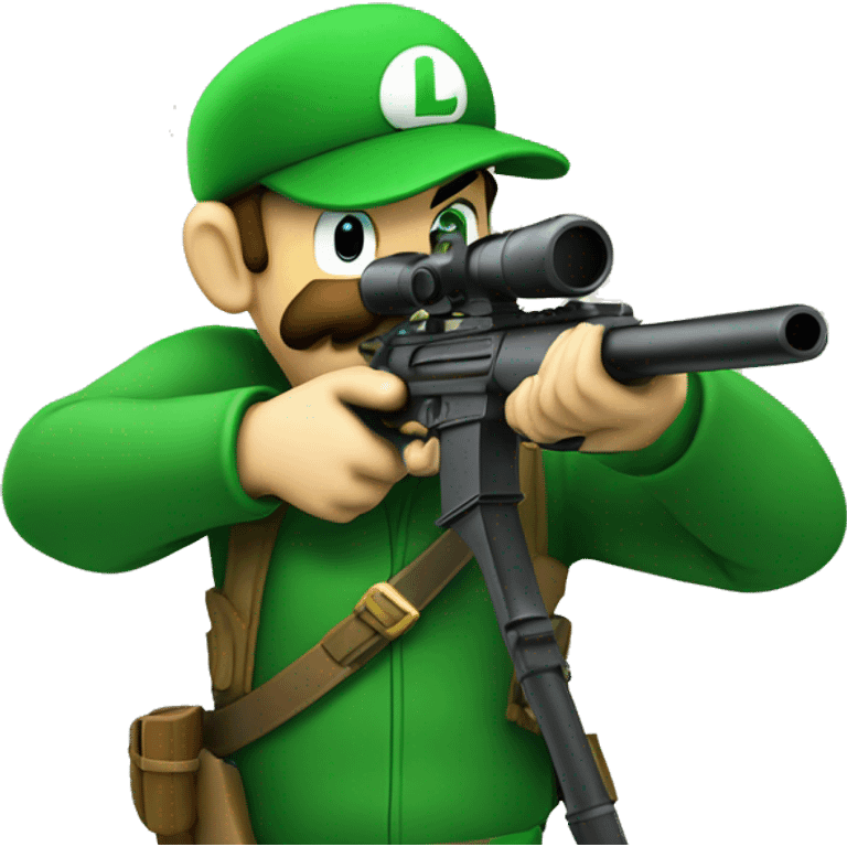 Luigi with a sniper gun emoji