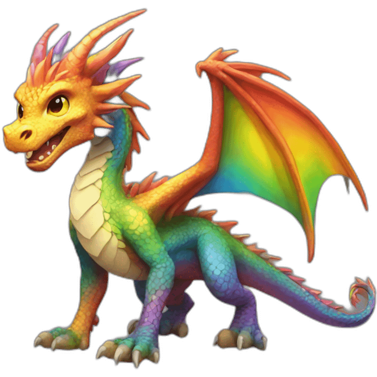 Rainbow Dragon Full Body emoji