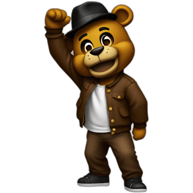 Freddy Fazbear dabbing emoji