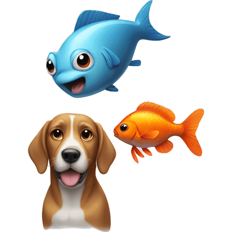 dog and fish emoji