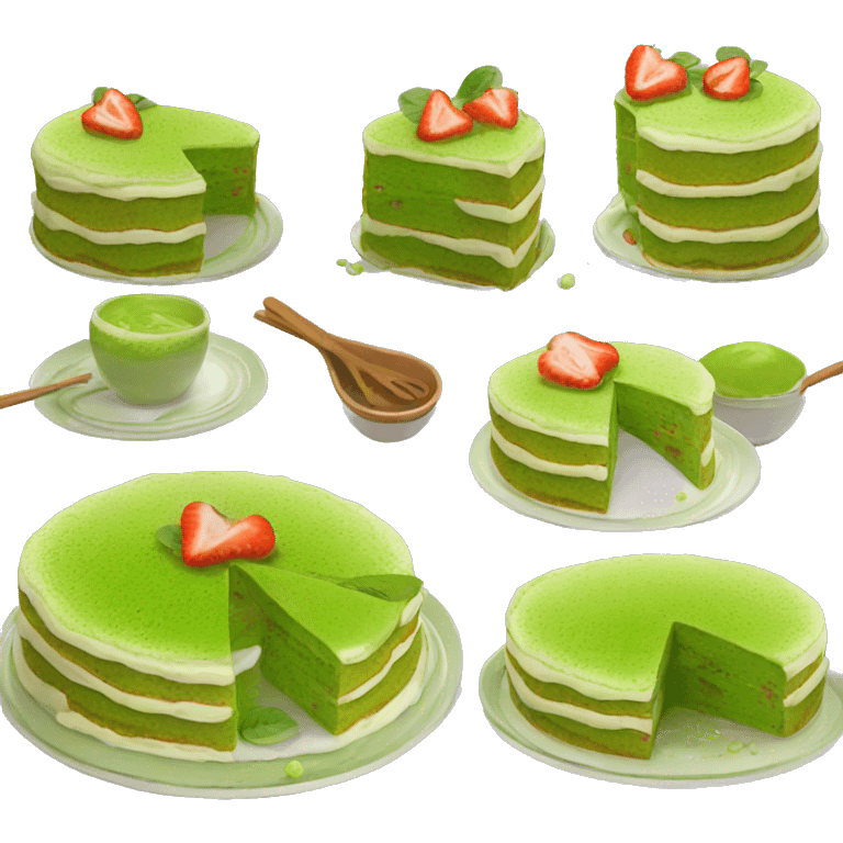 Matcha pancake cake emoji