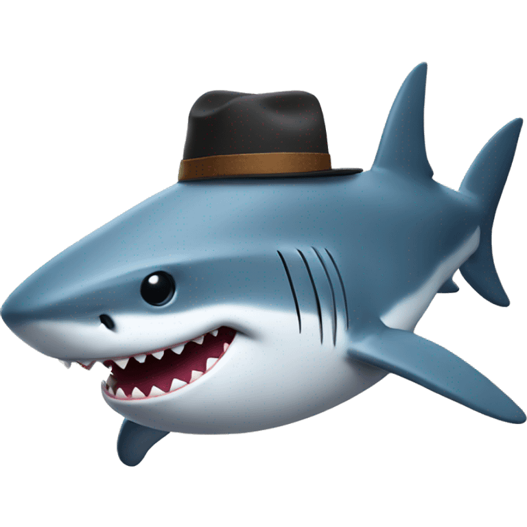 shark with hat emoji