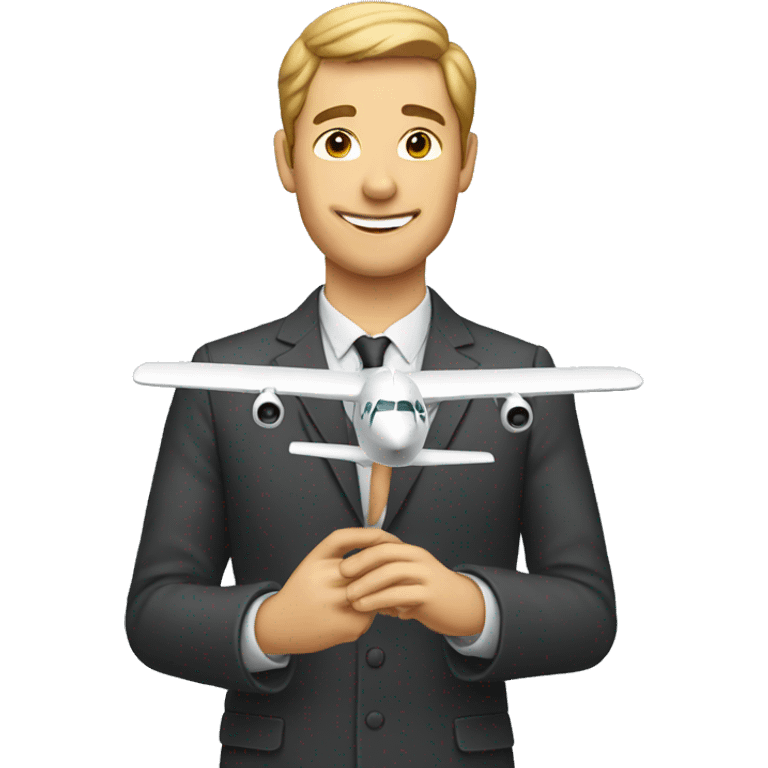 man holding model plane emoji