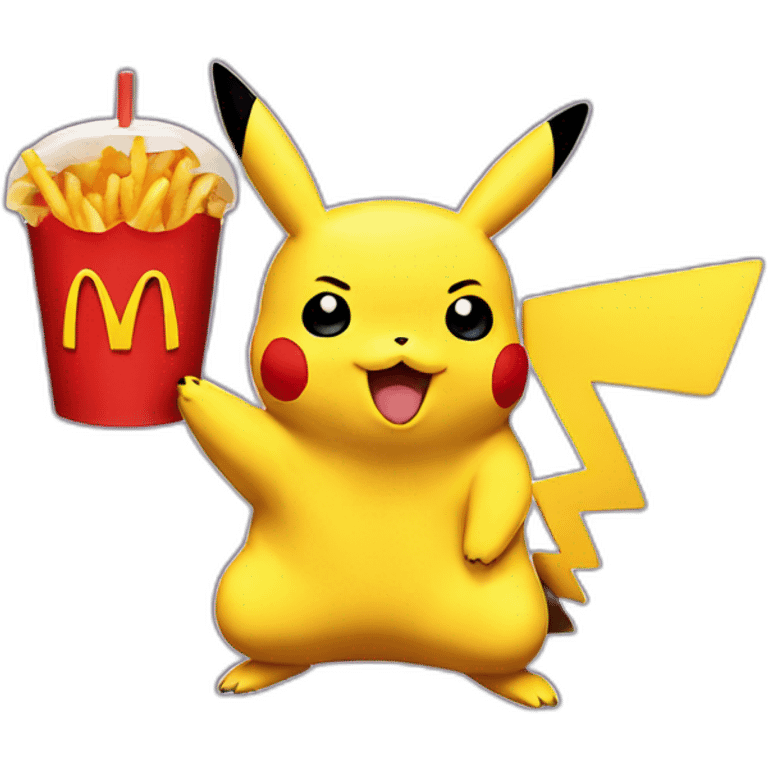 Pikachu eat macdo  emoji