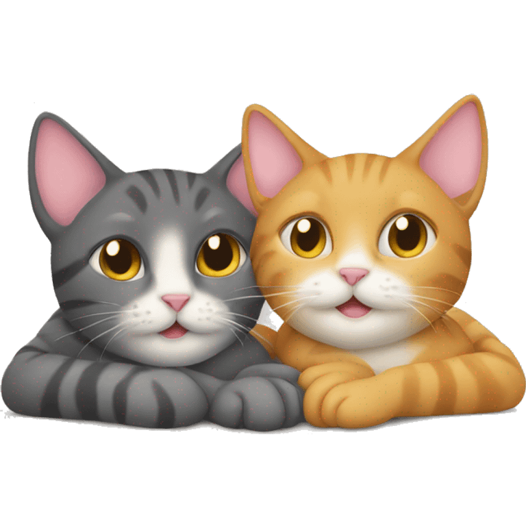 Two cats are cuddling  emoji