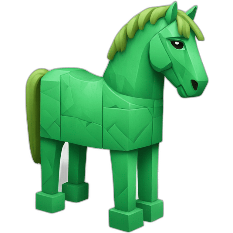 Green geometric trojan horse emoji