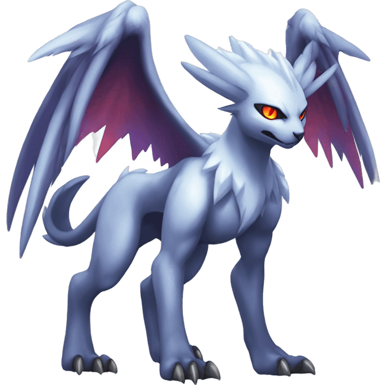  cool edgy colorful demonic ethereal Absol-Dialga-Fakemon full body emoji