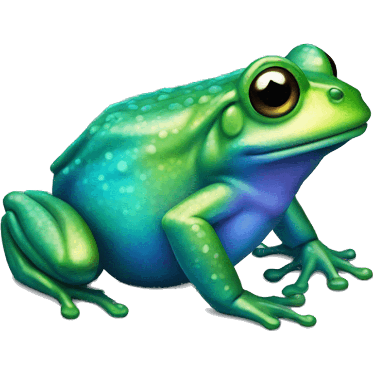 Iridescent frog emoji