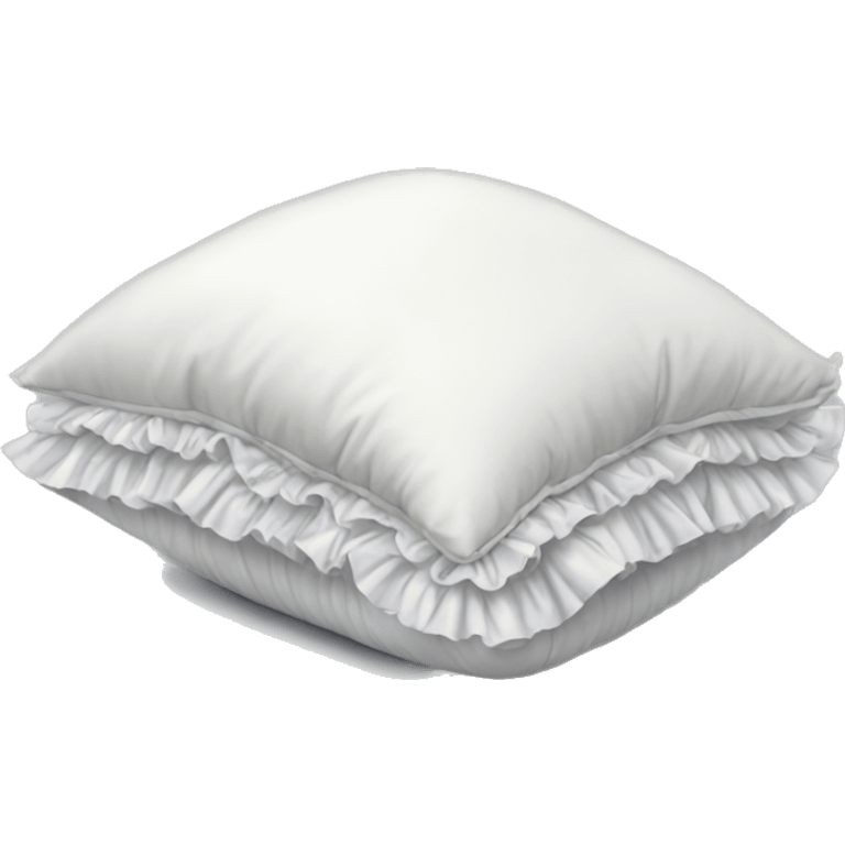 White satin ruffled pillow  emoji