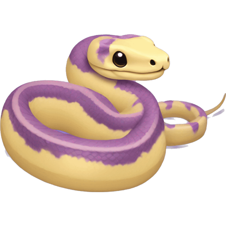 Pastel yellow and pastel purple ball python snake emoji emoji