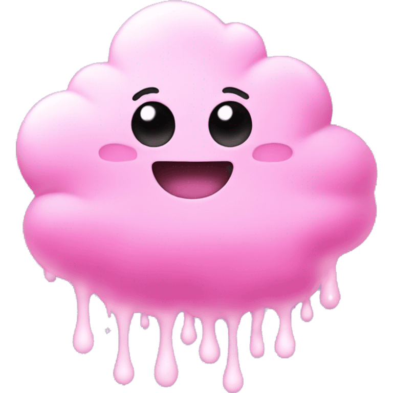 slime pink fluffy cute with cloud charms emoji