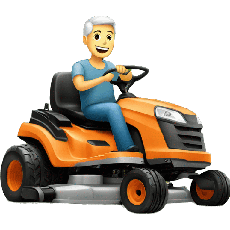 guy on a zero turn lawn mower emoji