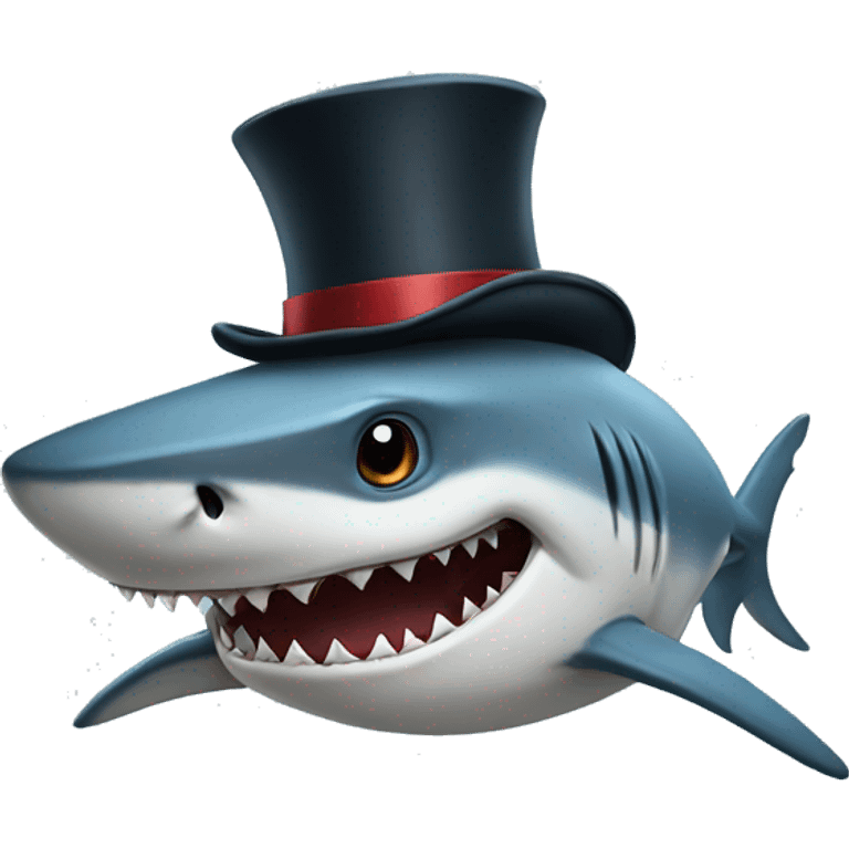 shark with tophat emoji