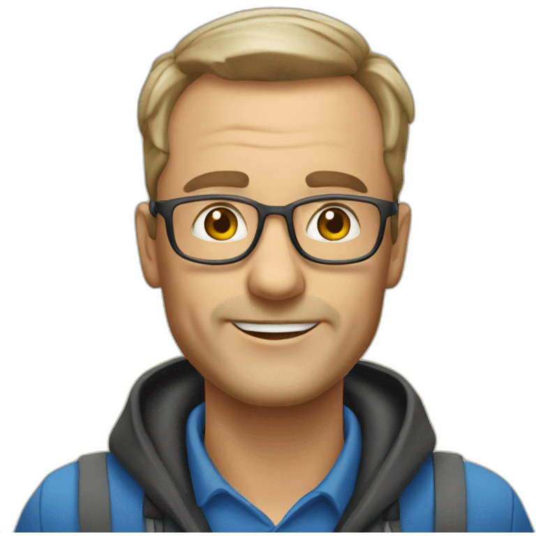 A 50 years old male youth hostel manager emoji