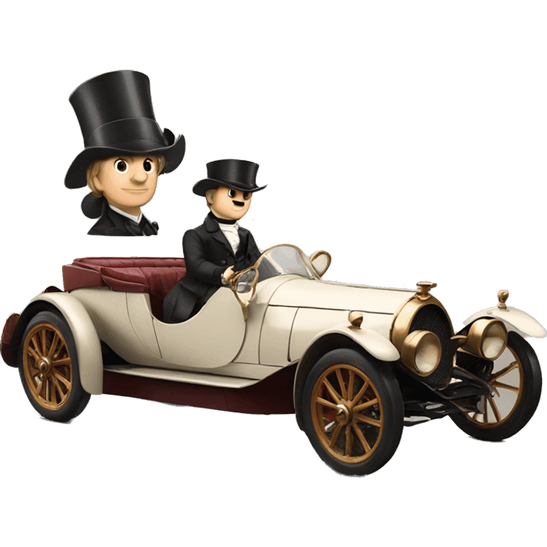 Napoléon driving a bugatti emoji