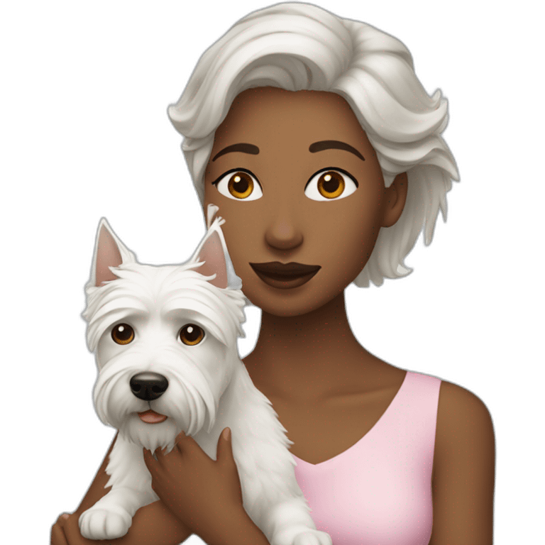 woman with a westie dog girl emoji