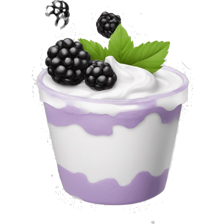 yogurt with blackberries emoji