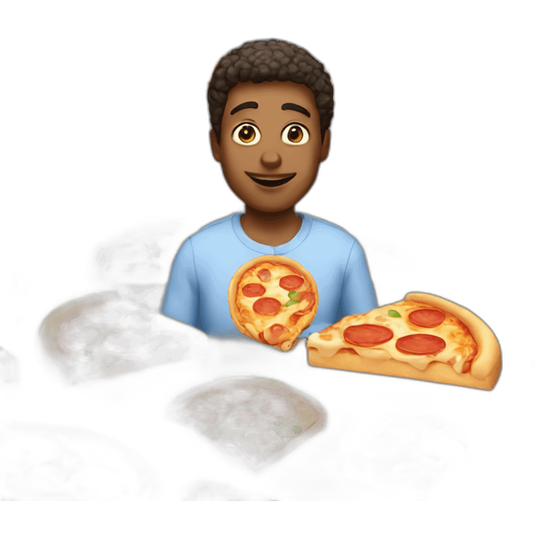 guy with eating pizza emoji