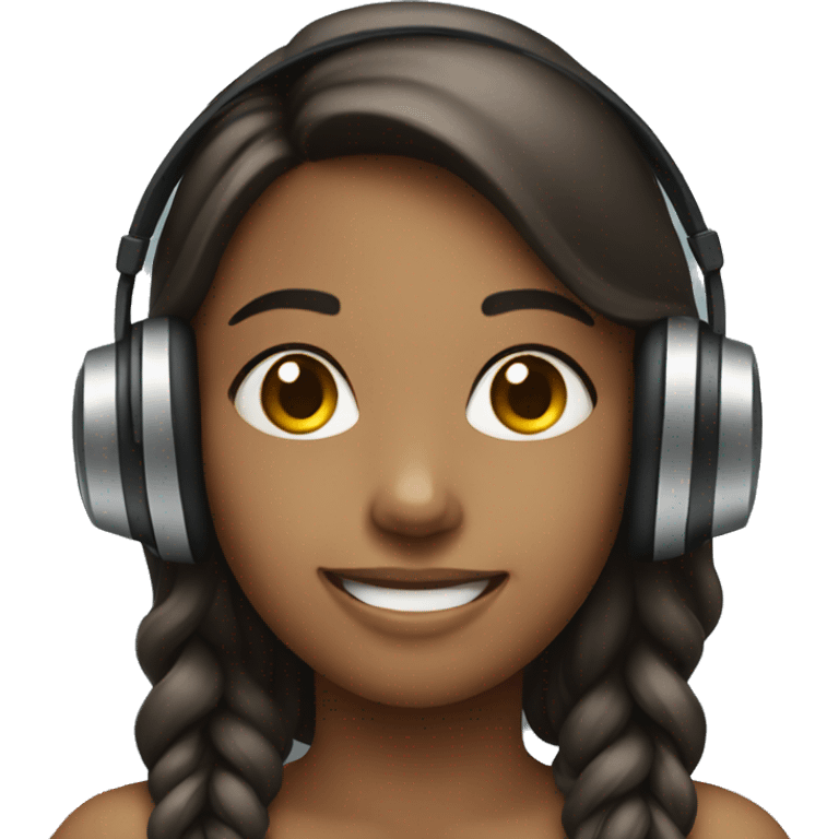 smiling girl with headphones emoji