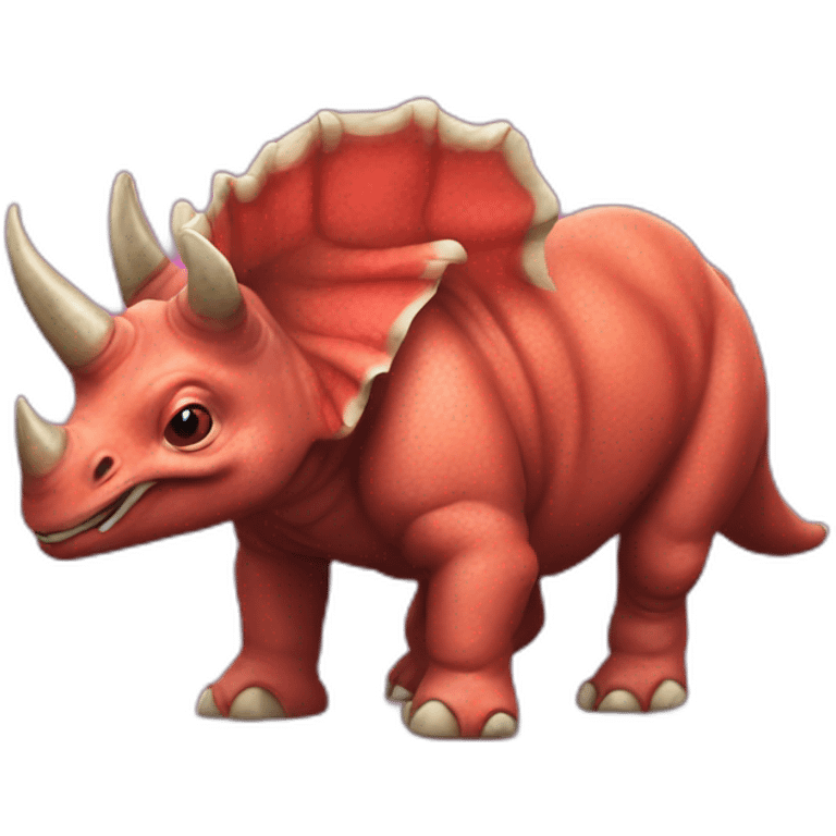 Tricératops rouge emoji