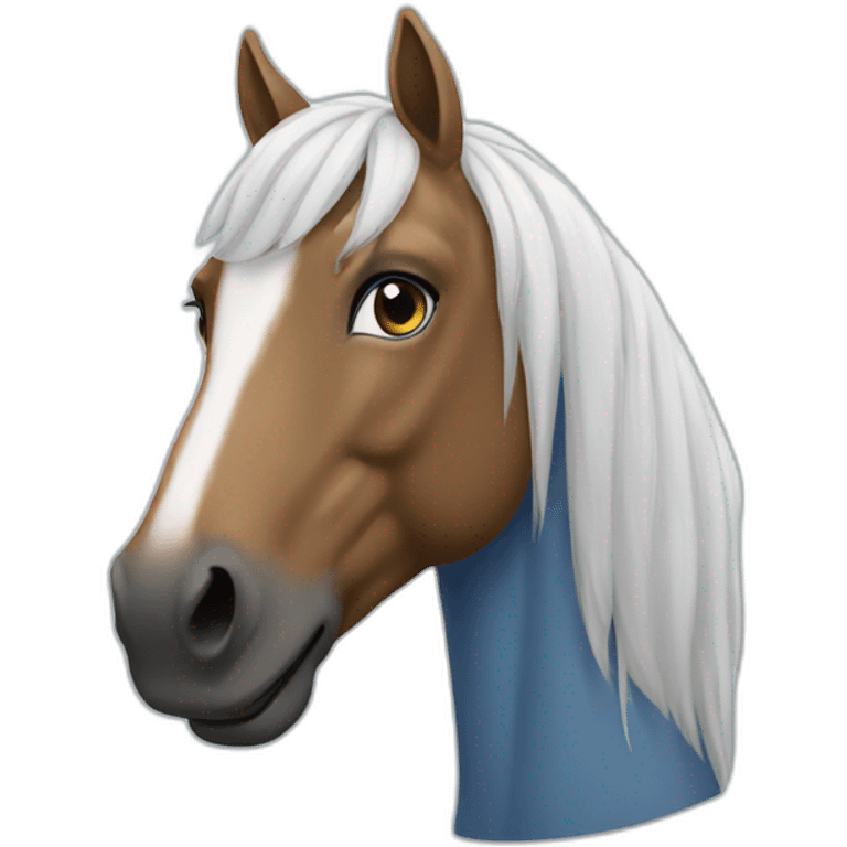 Un cheval bleu emoji