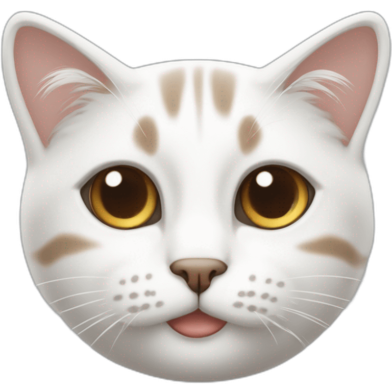 gato blanco con franjas marrones ojos celestes emoji