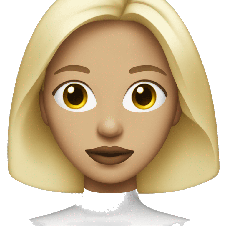 blonde girl with lip mask on emoji