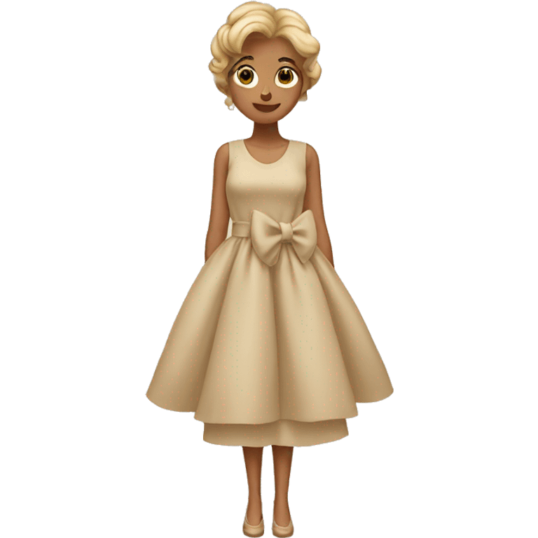 Beige bow Dress emoji