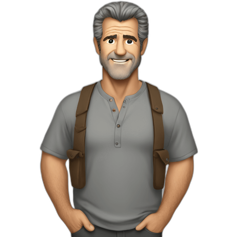 Mel Gibson cartoon wearing henley emoji