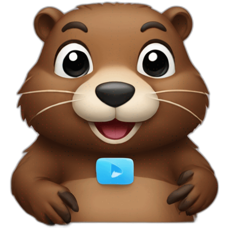 beaver having a video call meeting emoji