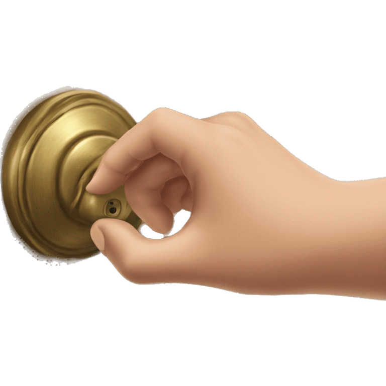 An emoji of a hand turning a doorknob, symbolizing the action of opening a door emoji