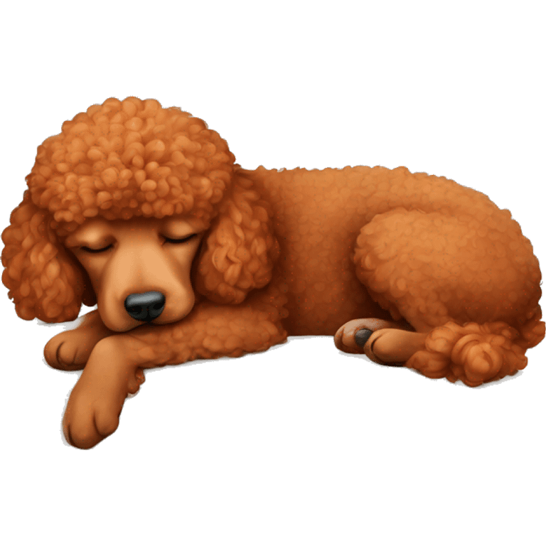 Red poodle sleep  emoji