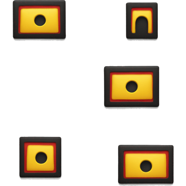 a black and red rectangle with a medium-sized yellow circle in the middle emoji