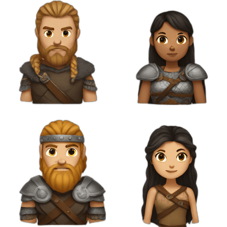 Viking and girl withe dark hair emoji