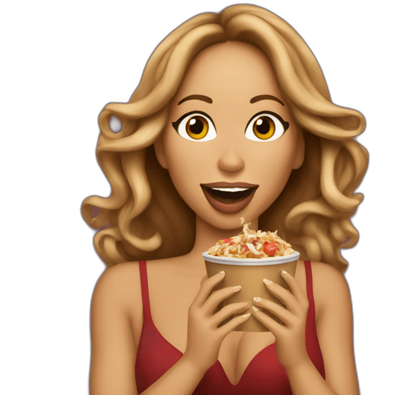 mariah carey eating chipotle emoji