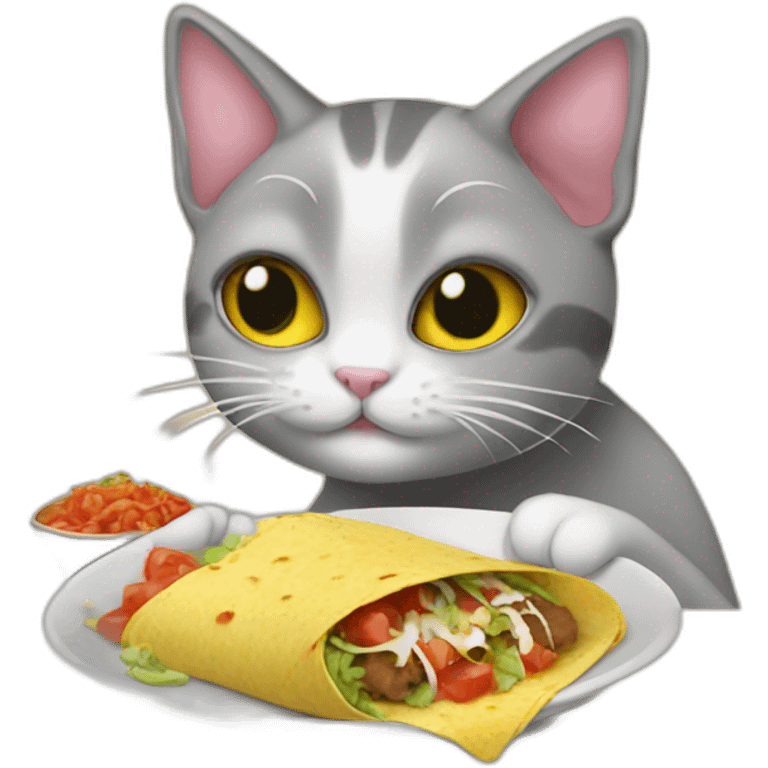 Cat eating french tacos emoji