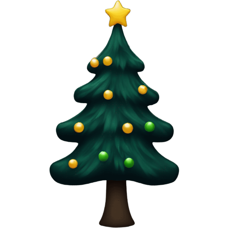 Black Christmas tree emoji