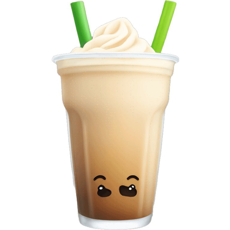 Milk tea with boba in a glass emoji