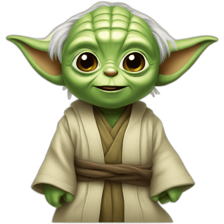 Smiling yoda emoji