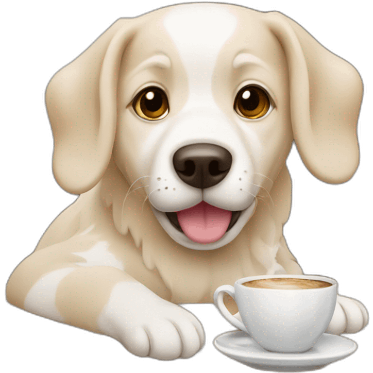 Cachorro tomando café emoji