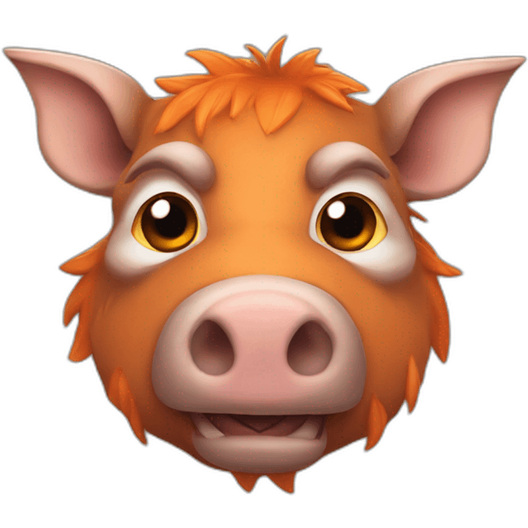 anthropomorphic boar with orange cheecks emoji