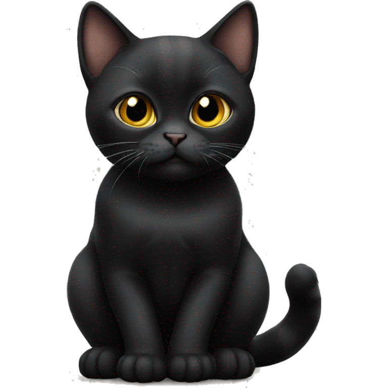 Black munchkin cat sitting emoji